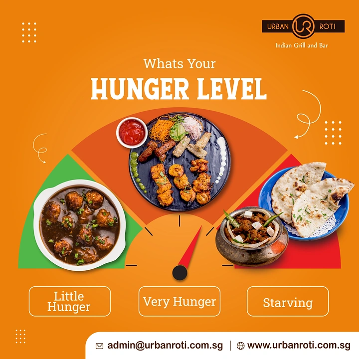 Indian Restaurants creative ad: Hunger meter turns menu into infographic