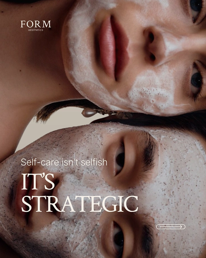 Spa & Massage creative ad: Inverted masked faces, witty self-care copy