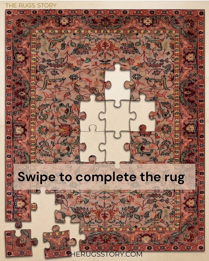 Rugs & Carpets creative ad: Swipe puzzle completes the rug