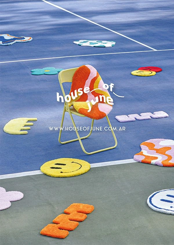 Rugs & Carpets creative ad: Playful carpet-as-game-world composition