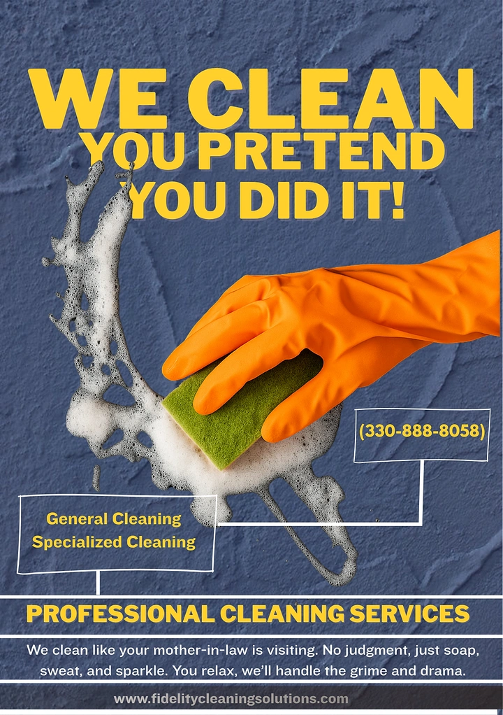 Cleaning Services creative ad: Witty 'you pretend you did it' copy