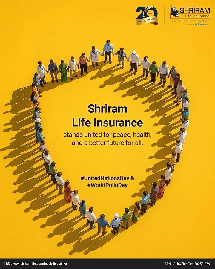 other-festival creative ad: Aerial view of people holding hands in a shield-shaped circle