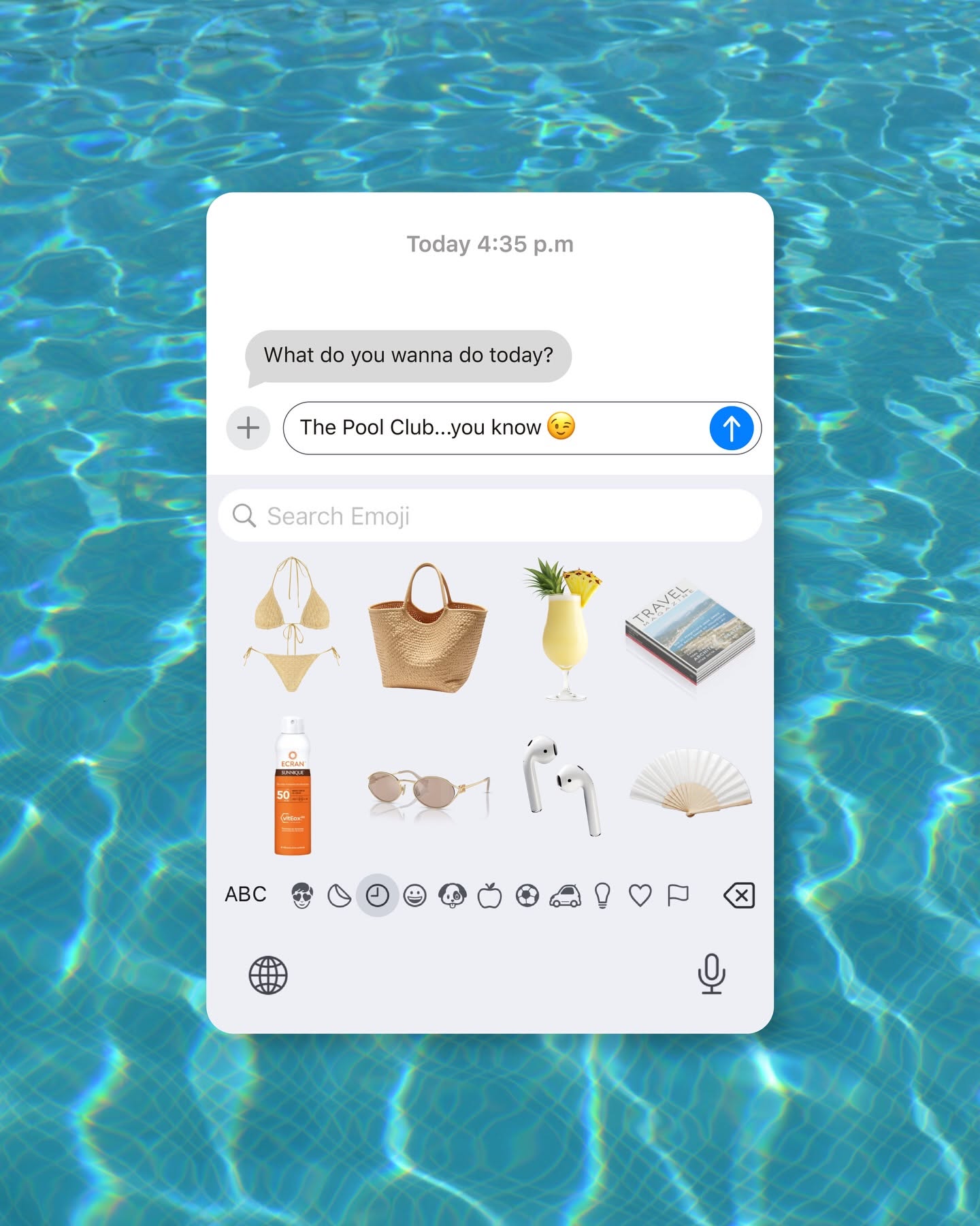 Instagram post: Chat interface turns pool shopping into concept