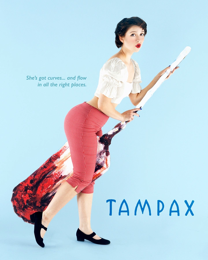 Period Care & Feminine Hygiene creative ad: Curves and flow create playful copy