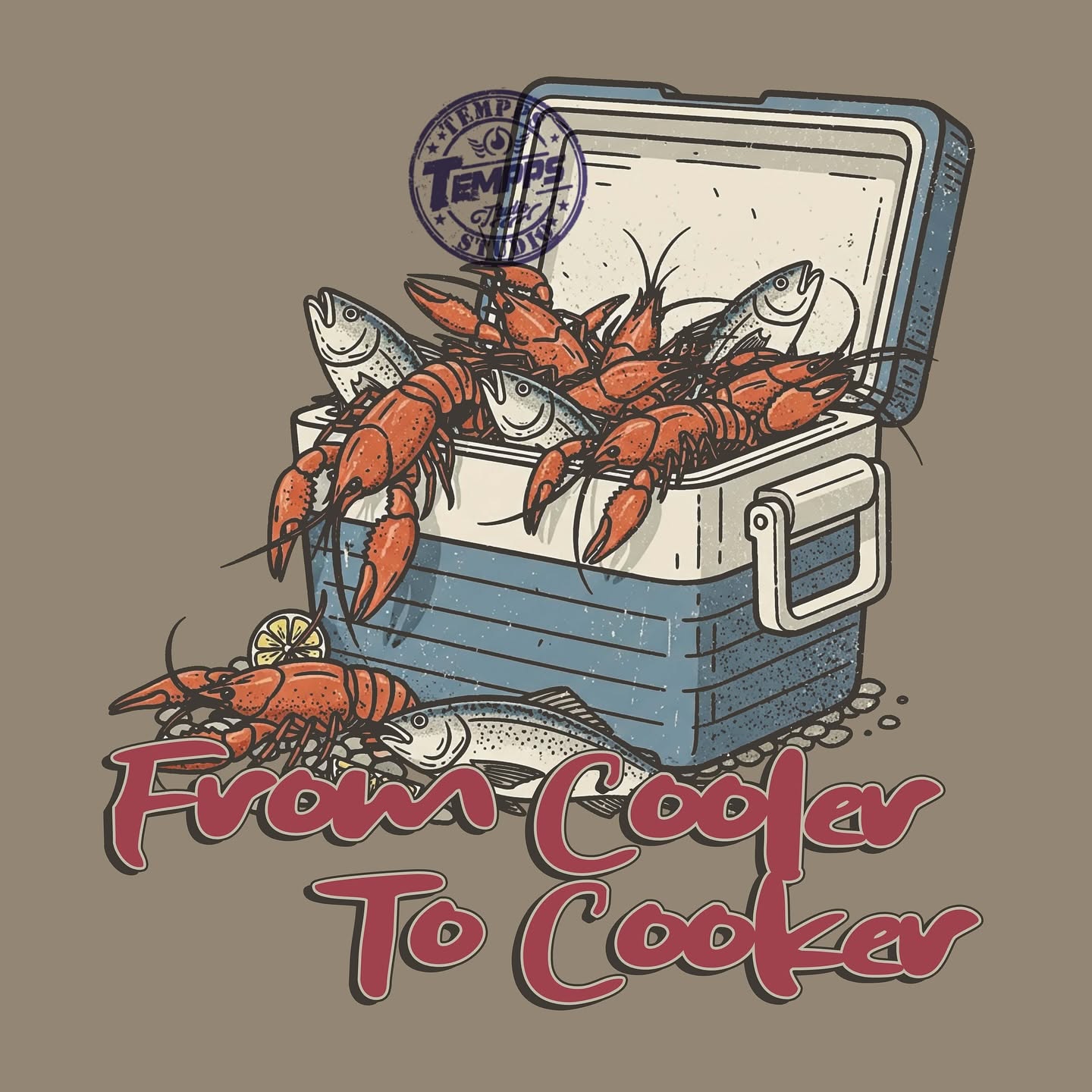 Instagram post: Playful cooler-to-cooker seafood pun, slide 3