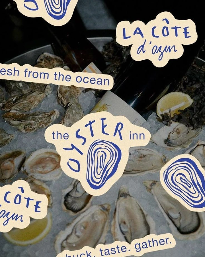 Seafood Restaurants creative ad: Oyster-themed branding with shell illustrations