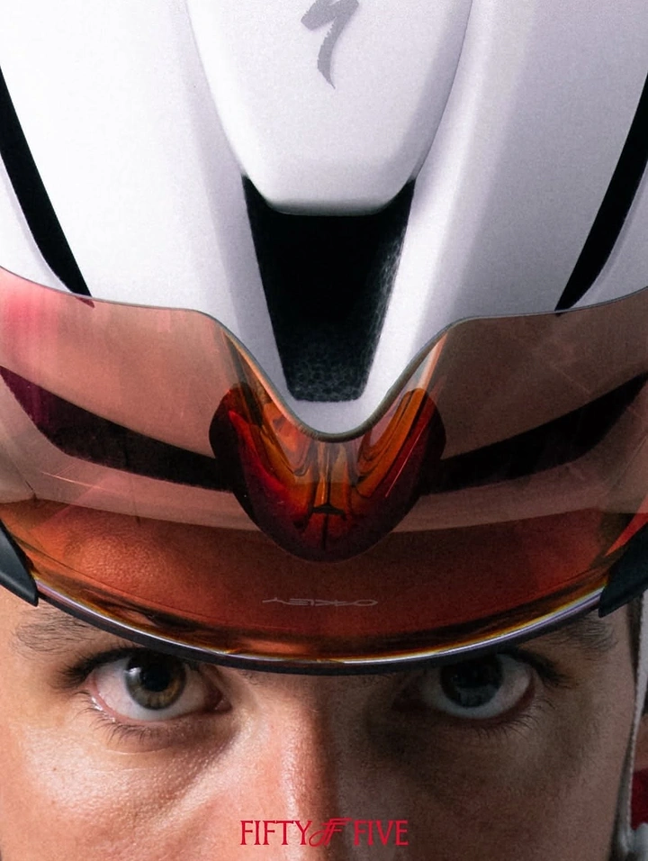 Helmets & Riding Gear creative ad: Eyes framed by futuristic visor