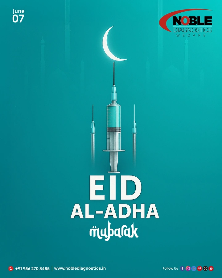 Eid creative ad: Syringes arranged like a mosque's minarets under a crescent moon