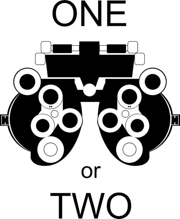 Opticians & Eye Care creative ad: Eye-exam 'One or Two' phoropter pun