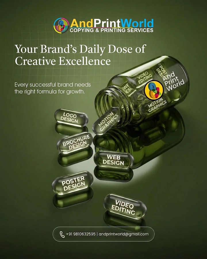 Printing Shops creative ad: Services as pill capsules, daily dose