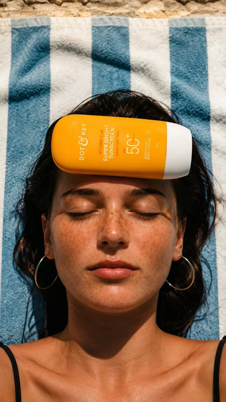 Sunscreen & Sun Care creative ad: Unexpected sunscreen placement creates memorable image