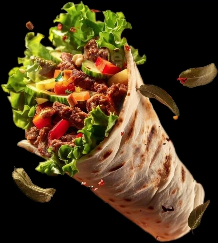 Arabic & Middle Eastern Restaurants creative ad: Exploding wrap creates dynamic food metaphor