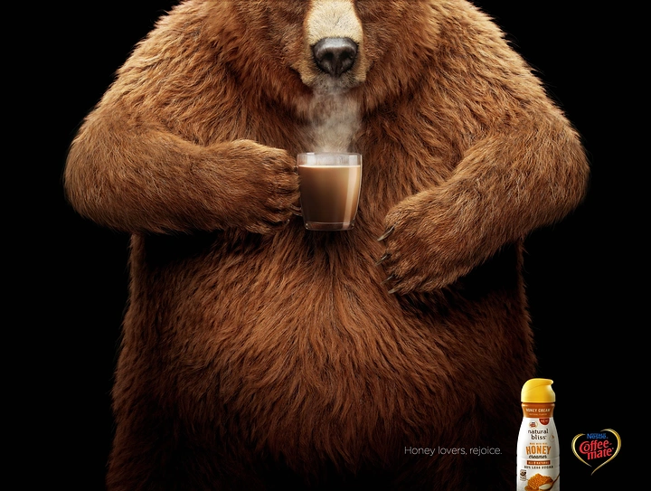 Honey Brands creative ad: Unexpected sloth character carries honey product