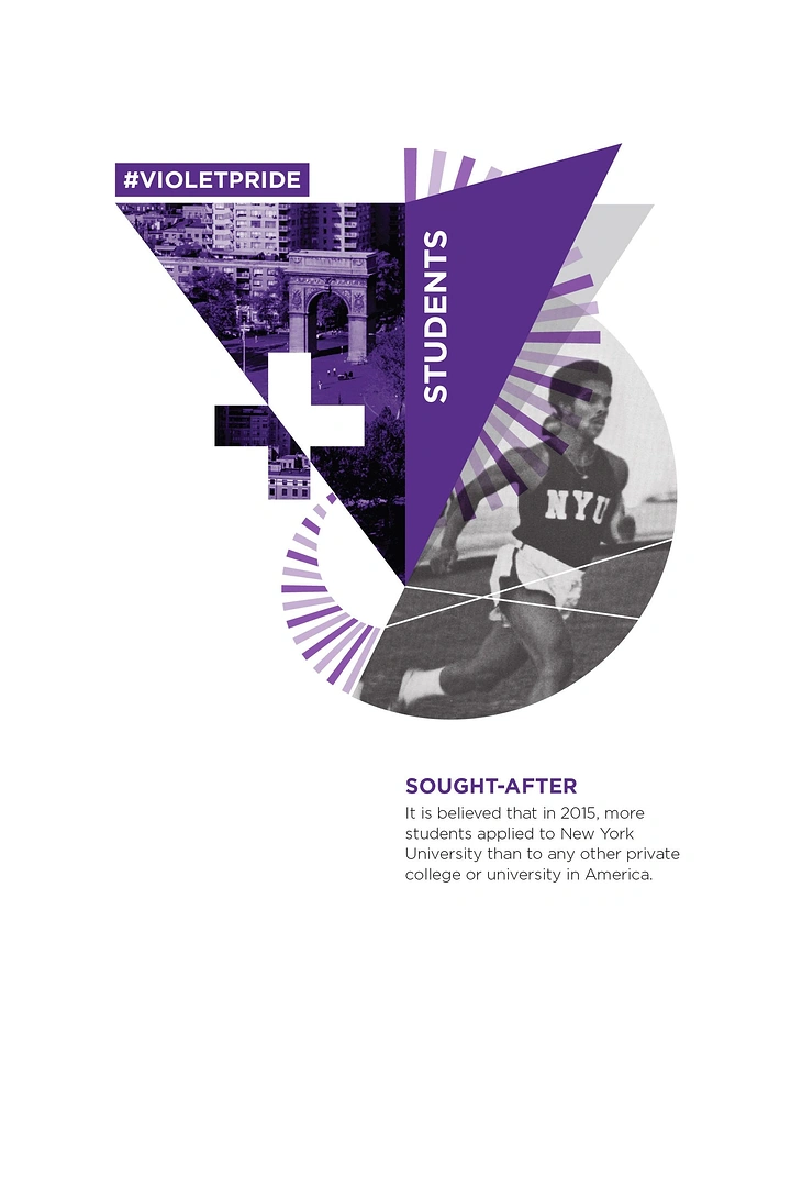 Universities & Colleges creative ad: Layered student imagery forms dynamic campaign mark