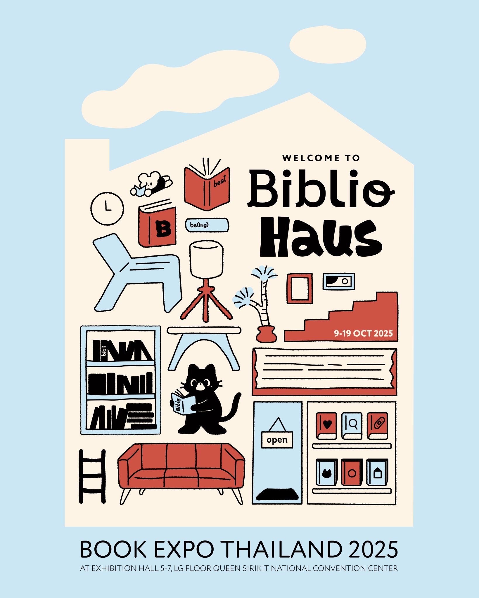 Charming illustrated book house, expo as home