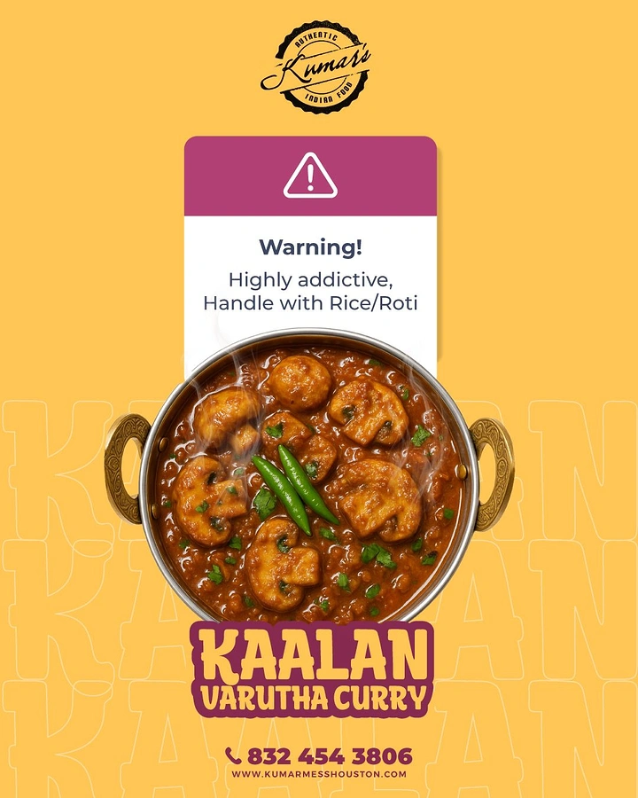 Indian Restaurants creative ad: Warning label and curry create witty metaphor