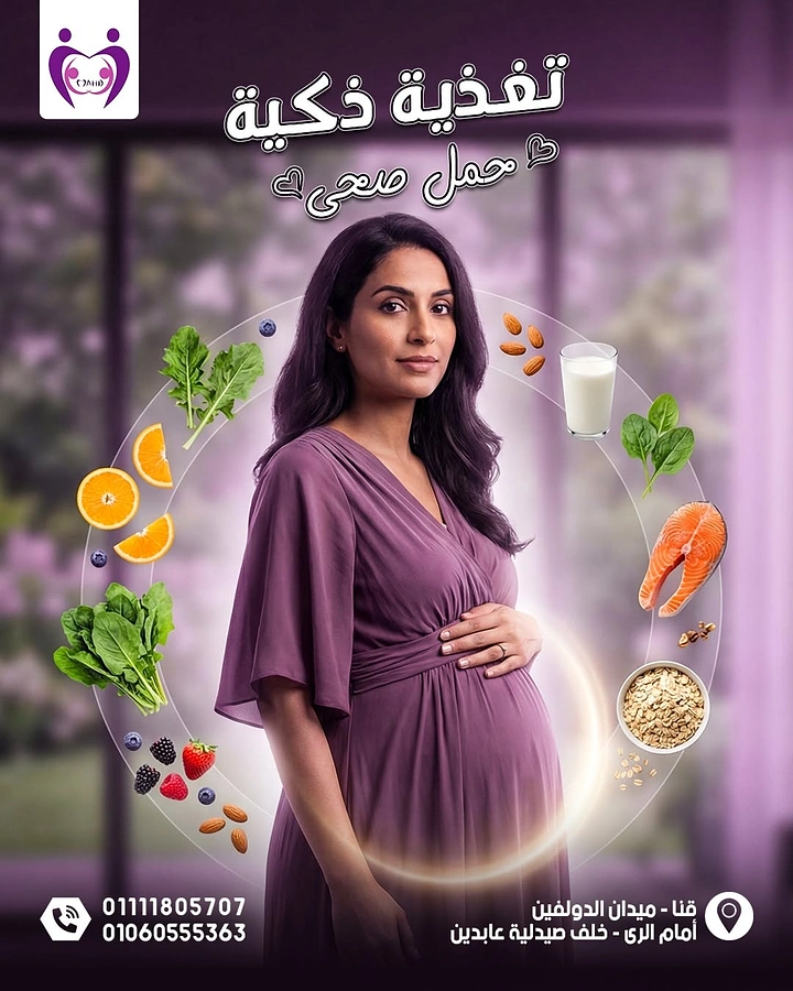 Maternity Hospitals & Gynaecologists creative ad: Nutrition orbit visualizes healthy pregnancy
