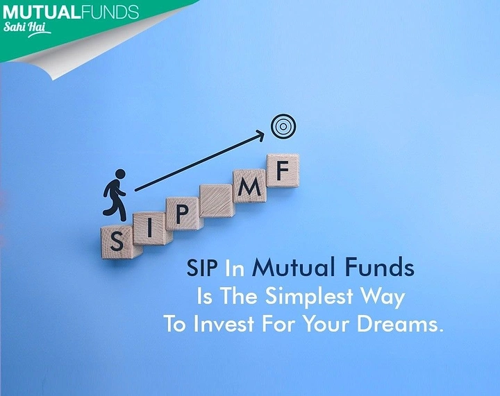 Stock Brokers & Investing creative ad: SIP MF letter blocks as stairs