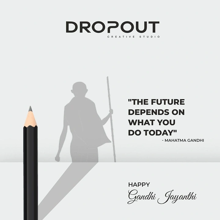 Gandhi Jayanti creative ad: Pencil casts Gandhi shadow, studio tie-in