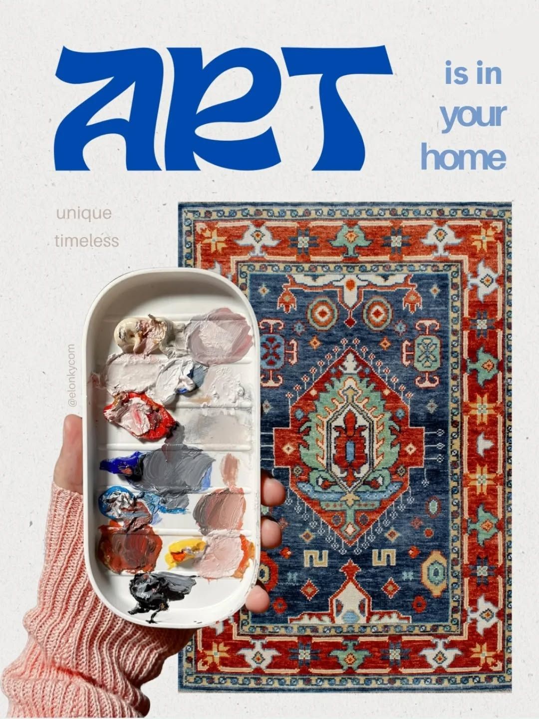 Instagram post: Rug becomes an artist’s canvas