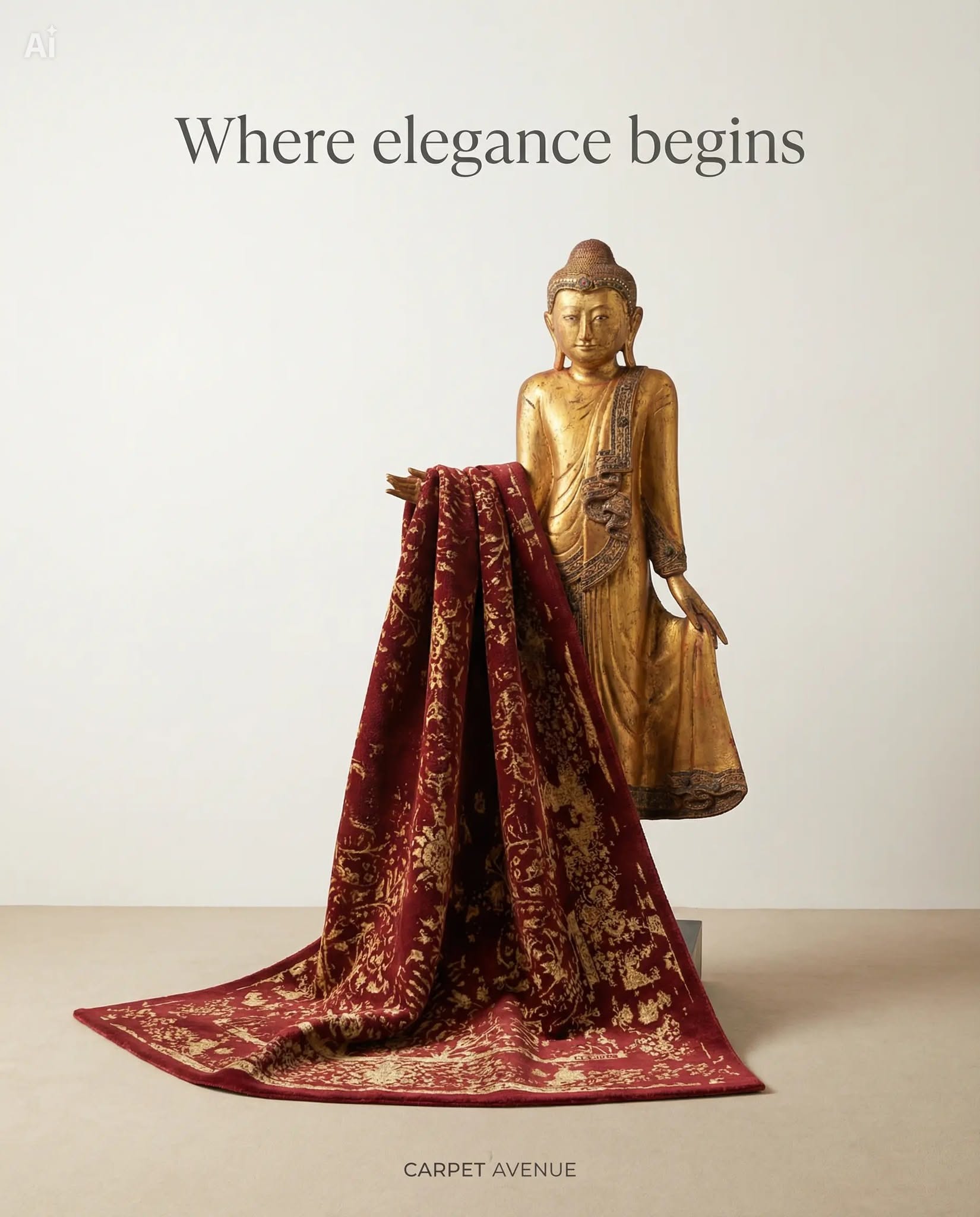 Instagram post: Rug styled as statue clothing, slide 4