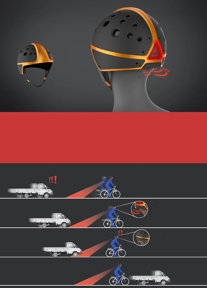 Helmets & Riding Gear creative ad: Clear comparative safety infographic concept