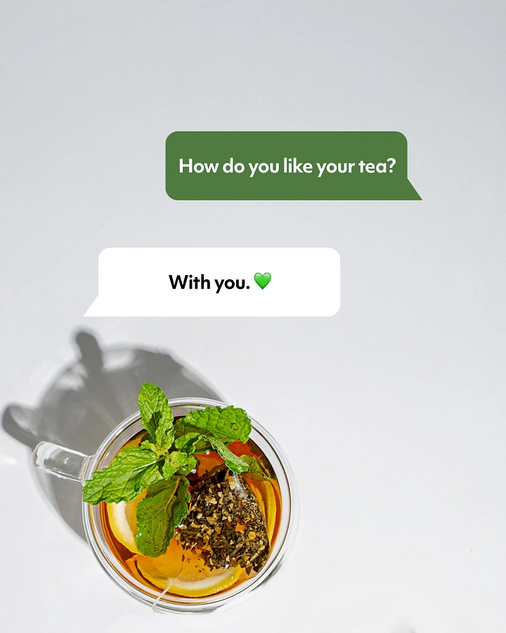 Tea & Chai Brands creative ad: Chat bubble flirt copy, clean