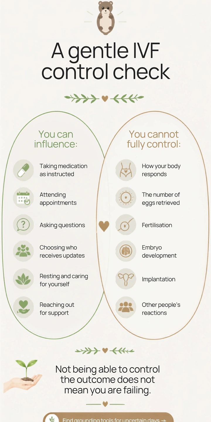 IVF & Fertility Clinics creative ad: Control vs can't-control patient infographic