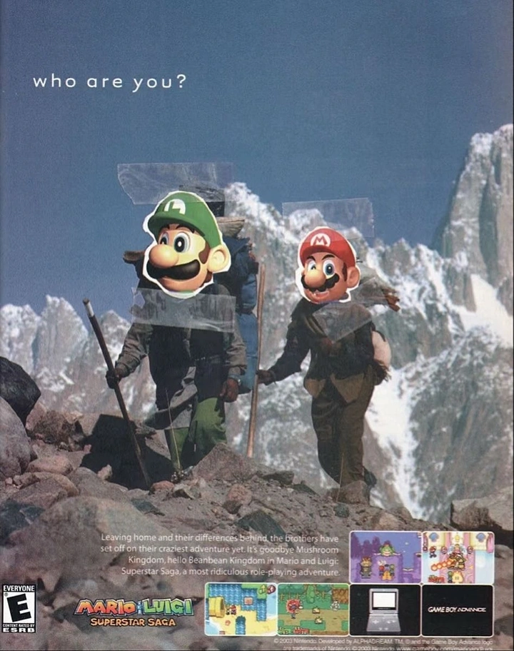 Gaming & Esports creative ad: Real climbers with Mario Luigi heads