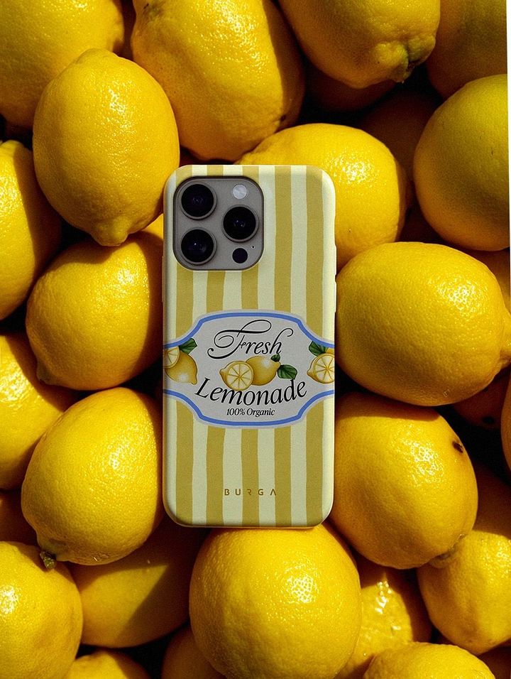 Phone Cases & Mobile Accessories creative ad: Lemonade case staged among lemons
