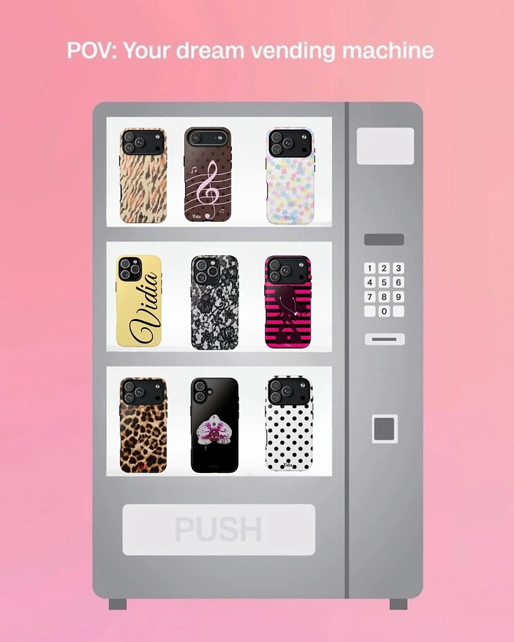 Phone Cases & Mobile Accessories creative ad: Phone cases presented as vending products