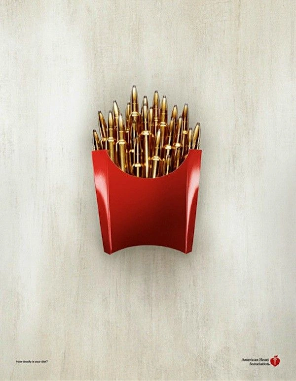 Pens & Writing Instruments creative ad: Pen fries visual metaphor, expertly executed