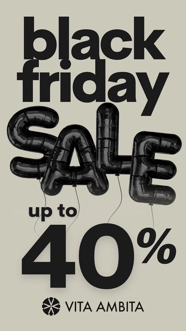 Black Friday creative ad: Black foil balloon letters spelling SALE