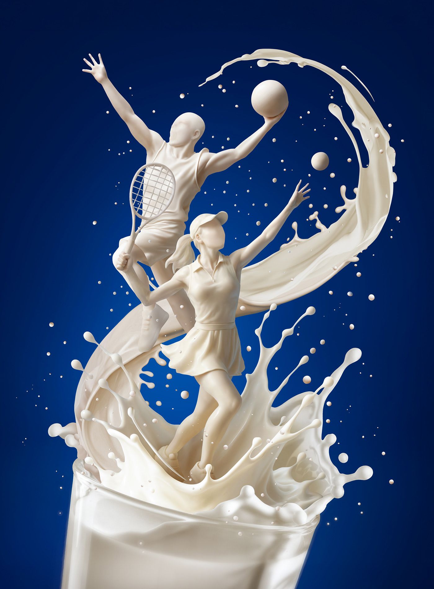 Instagram post: Milk splash sculpts athletes