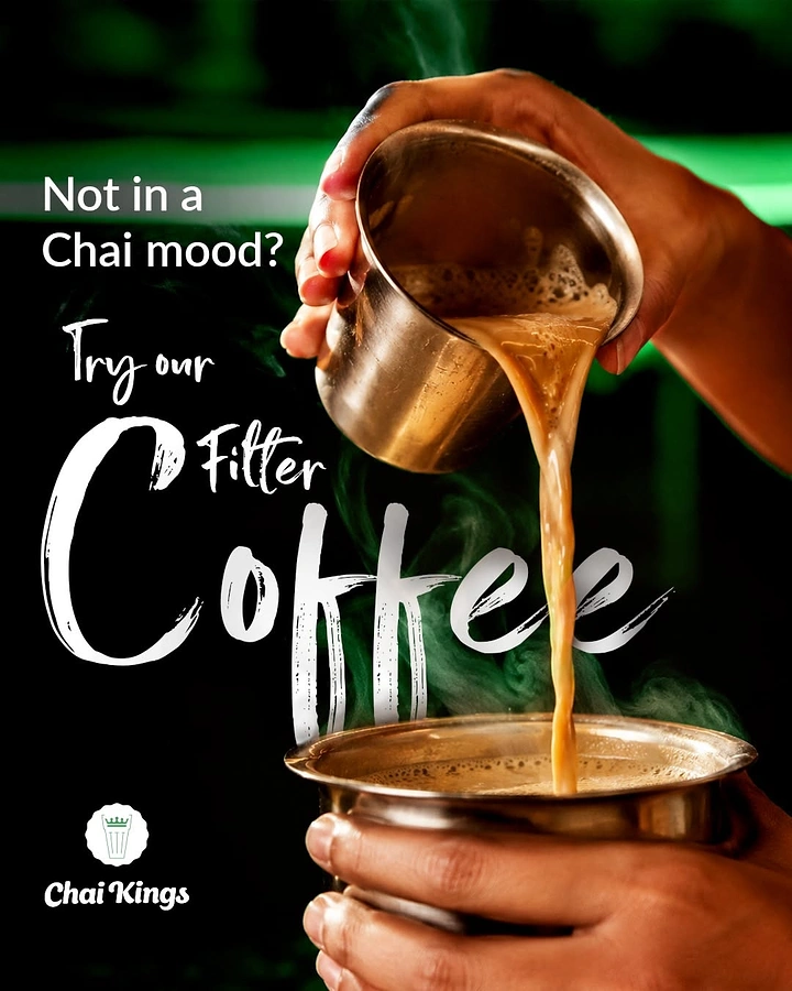 Tea & Chai Brands creative ad: Pour stream forms 'Coffee' lettering