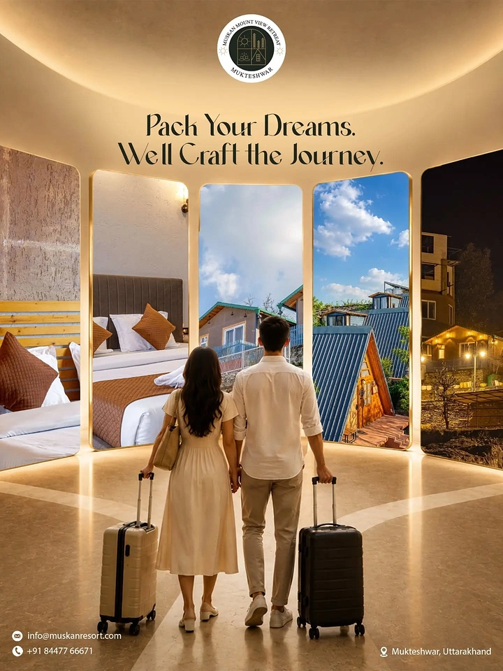Vacation Rentals & Holiday Homes creative ad: Windows turn destinations into dream scenes