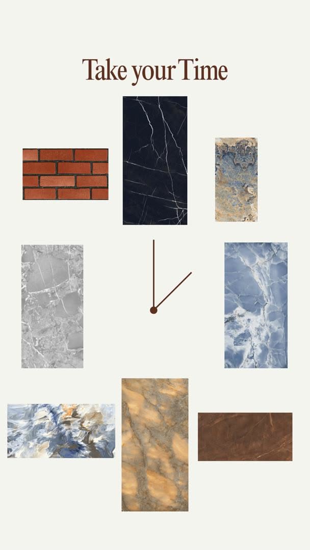Story: Tile swatches arranged as clock face hour markers