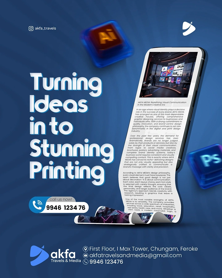 Printing Shops creative ad: Print scroll spilling from phone screen