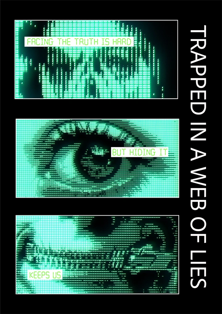 Cybersecurity Companies creative ad: Web metaphor reinforces deception message
