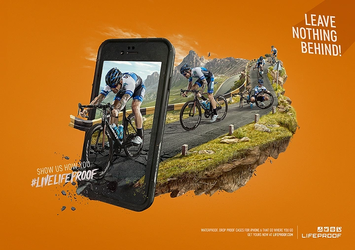 Phone Cases & Mobile Accessories creative ad: Phone becomes mountain-view window