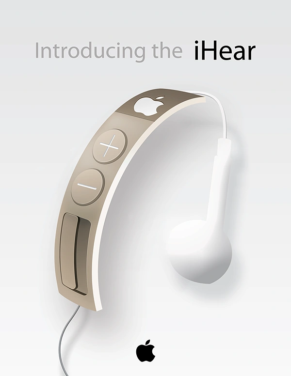 Hearing Aids creative ad: Apple-style 'iHear' parody product