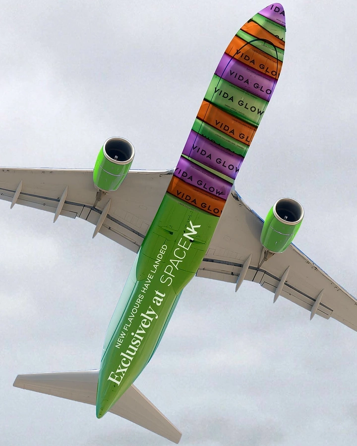Airlines creative ad: Colorful aircraft belly creates visual surprise
