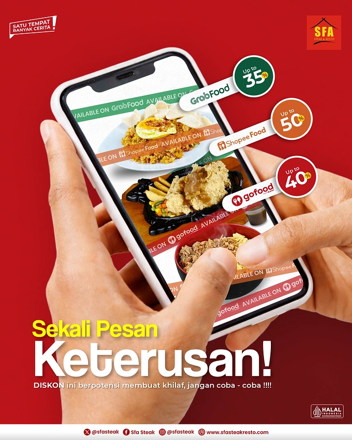 Food Delivery Apps creative ad: Stacked food choices reinforce irresistible-ordering copy
