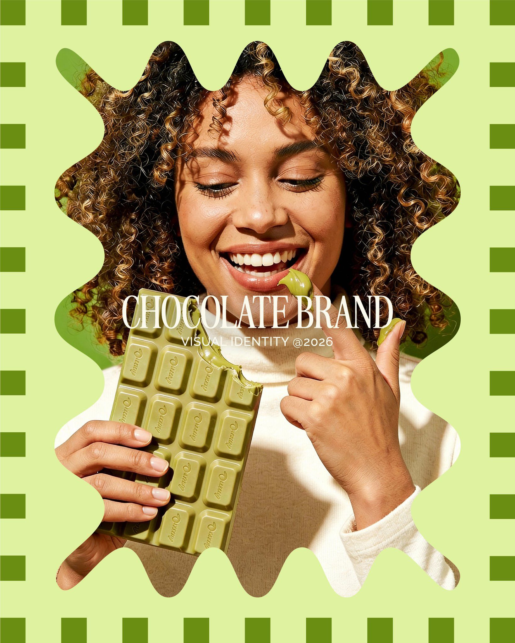 Carousel: Twisting tower of pistachio chocolate bar boxes, slide 2