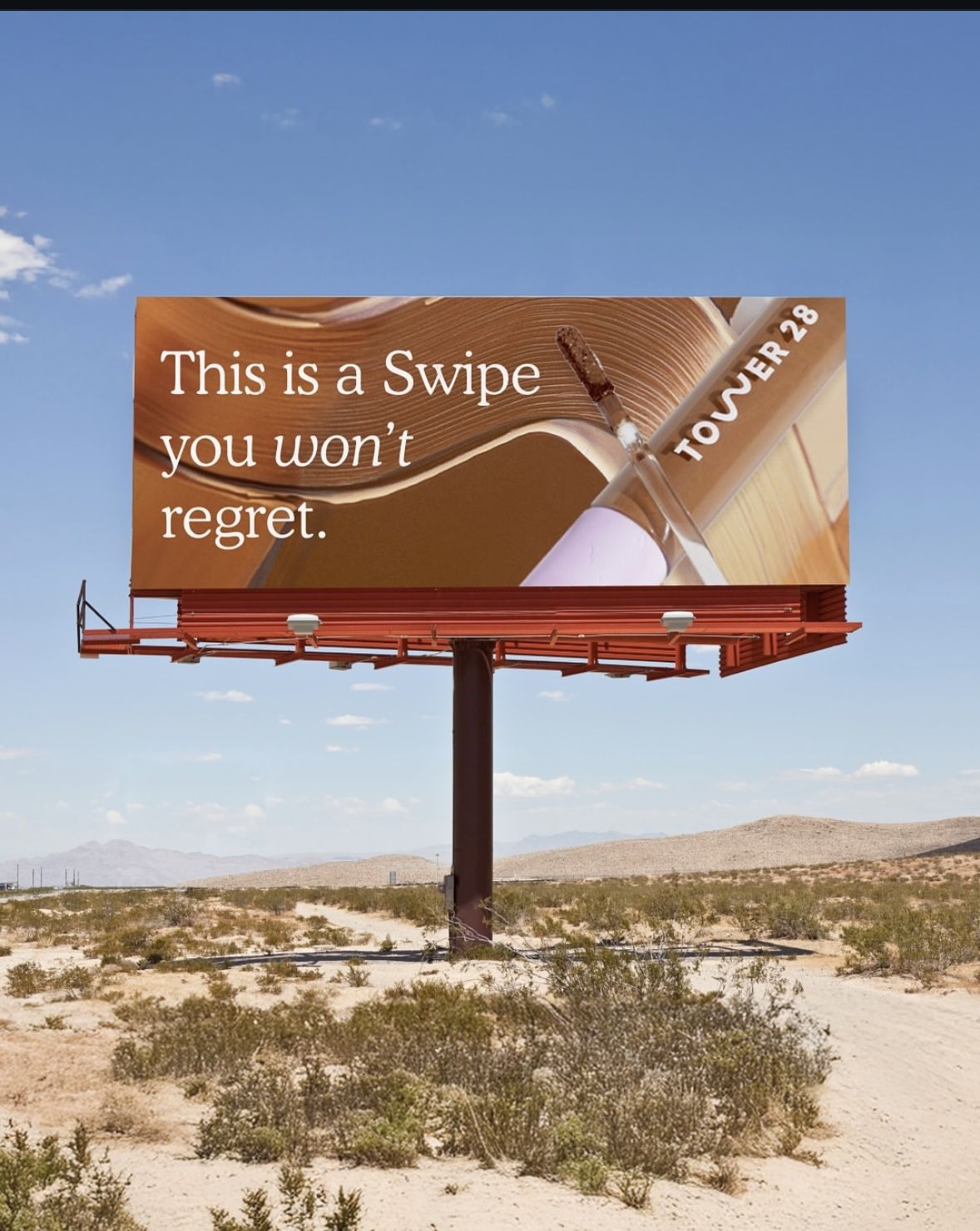 Instagram post: Desert billboard 'swipe you won't regret'