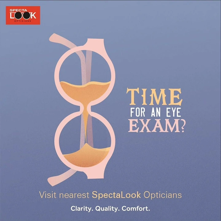 Opticians & Eye Care creative ad: Round spectacles drawn vertically to form an hourglass