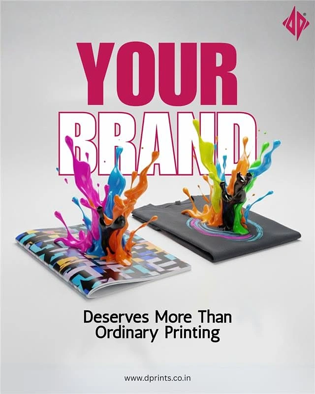 Printing Shops creative ad: Headline printed with ink splash erupting