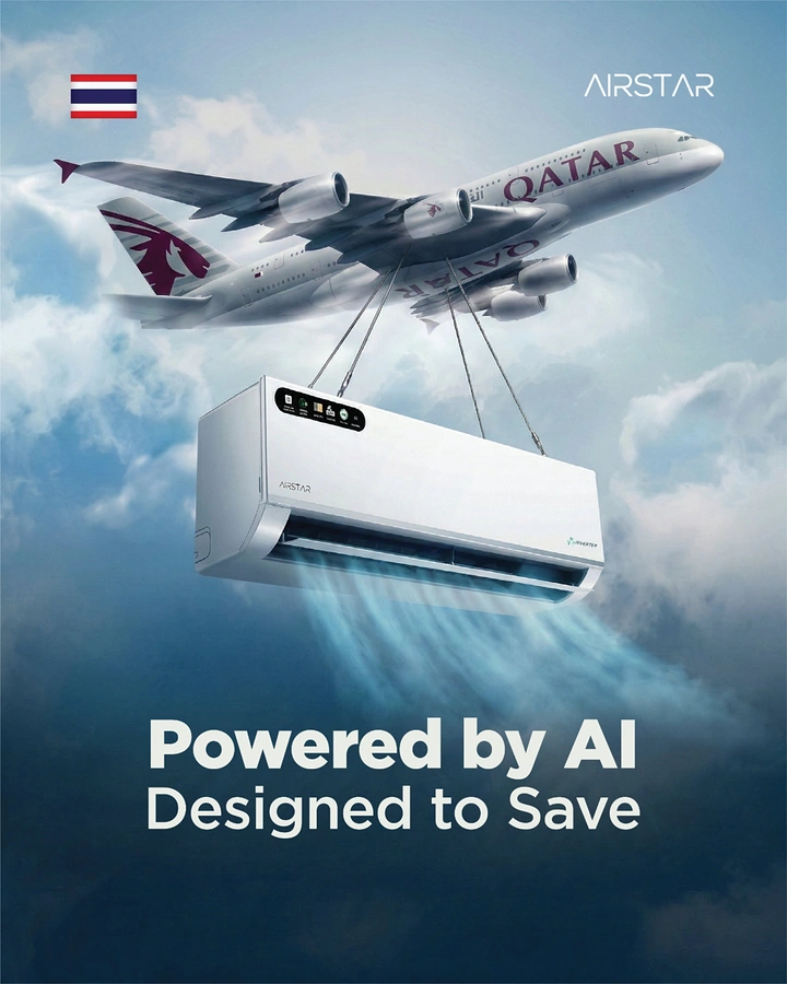 AC Repair & HVAC creative ad: Airliner carrying AC, cloud airflow