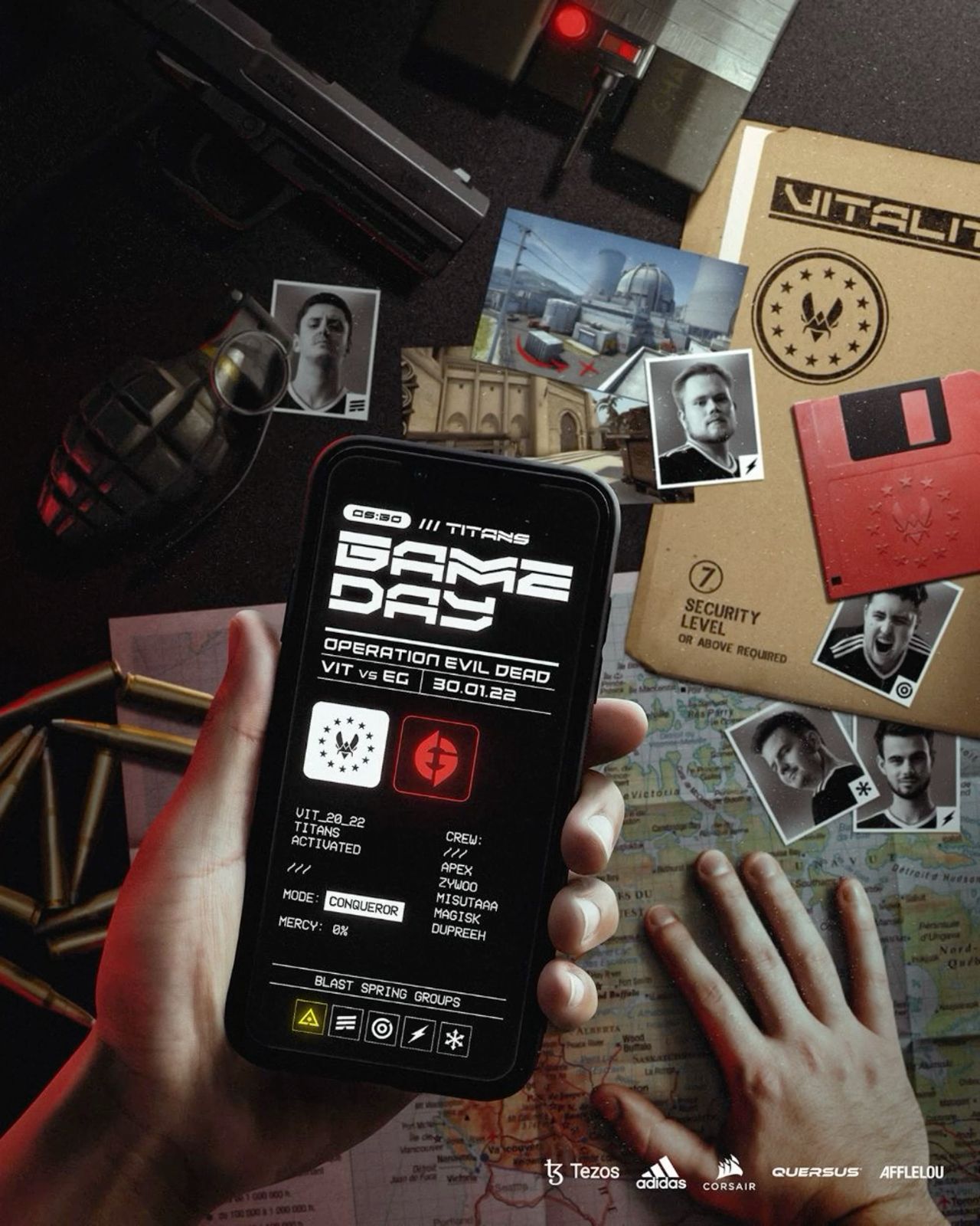 Instagram post: Mission dossier collage creates game narrative