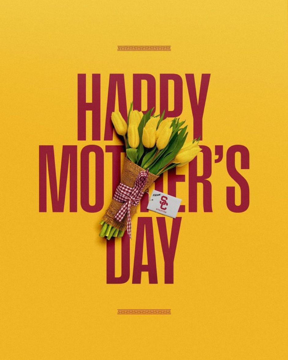 Mother's Day Instagram post: Yellow tulip bouquet laid over giant type